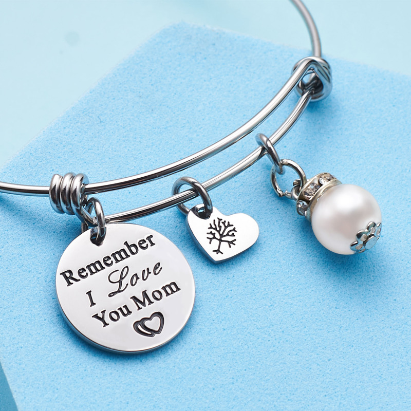 LParkin for Mom Remember I Love You Mom Gift for Mom Mother Bangle Bracelets for Women