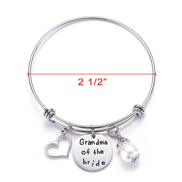 LParkin Grandma of The Bride Bracelet Stainless Steel Wedding Bridal Party Gift