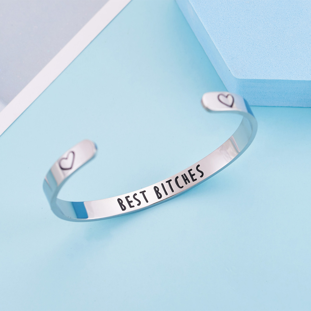 LParkin Friendship Bracelet Stainless Steel Best Bitchs Bracelet