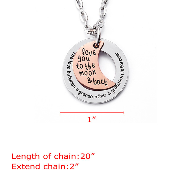 LParkin Grandson Necklace Grandma Gift Grandmother Necklace Jewelry The Love Between a Grandmother and Grandson is Forever