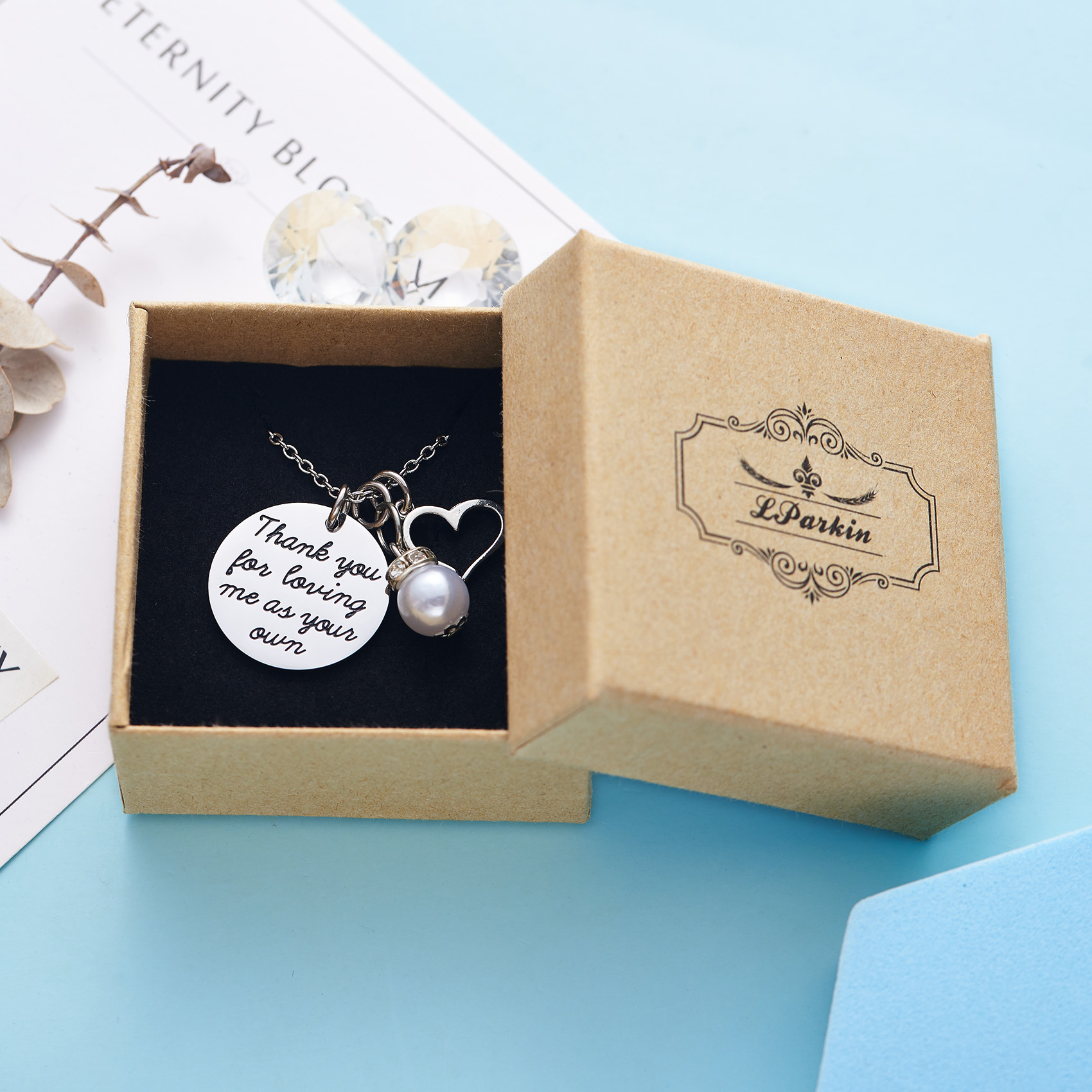 LParkin Thank You for Loving Me As Your Own Necklace Adoption Jewelry Gifts Ideas