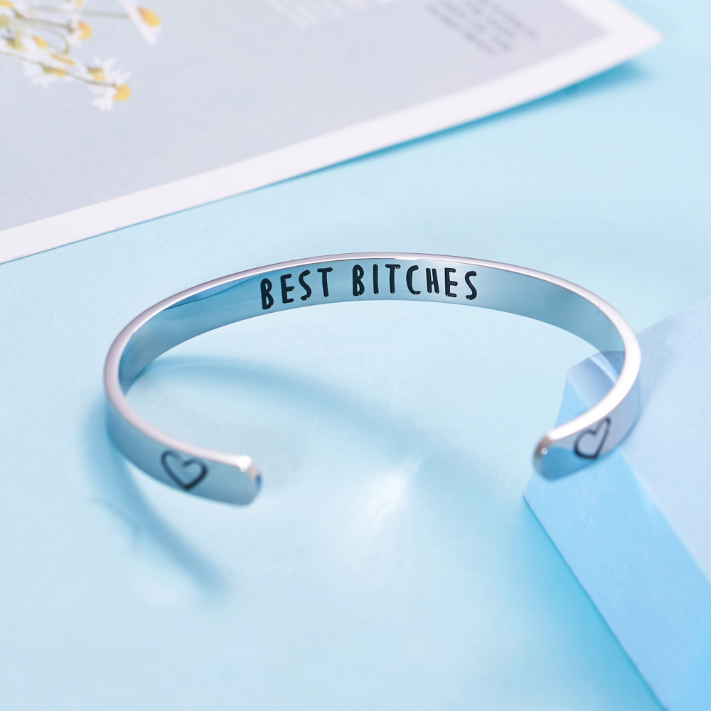 LParkin Friendship Bracelet Stainless Steel Best Bitchs Bracelet