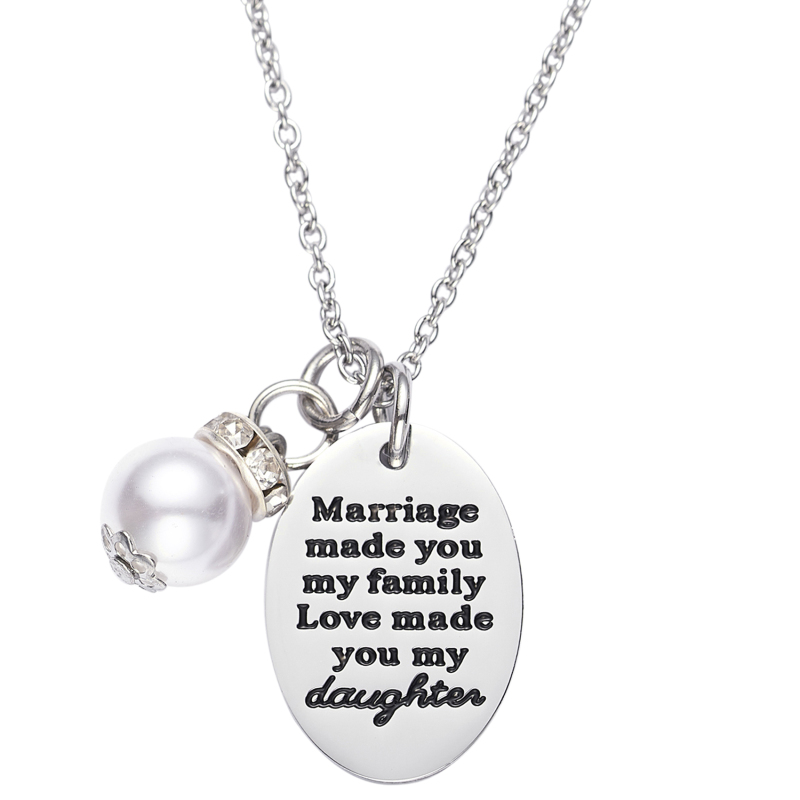 LParkin Stepdaughter Necklace Marriage Made You My Family Love Made You My Daughter Gift for Daughter in Law