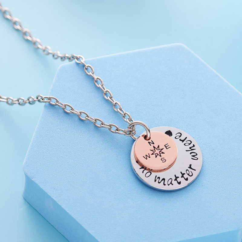 LParkin Cousin Jewelry Long Distance Gift Going Away Gifts No Matter Where Travel Necklace Compass Necklaces for BFF Friendship