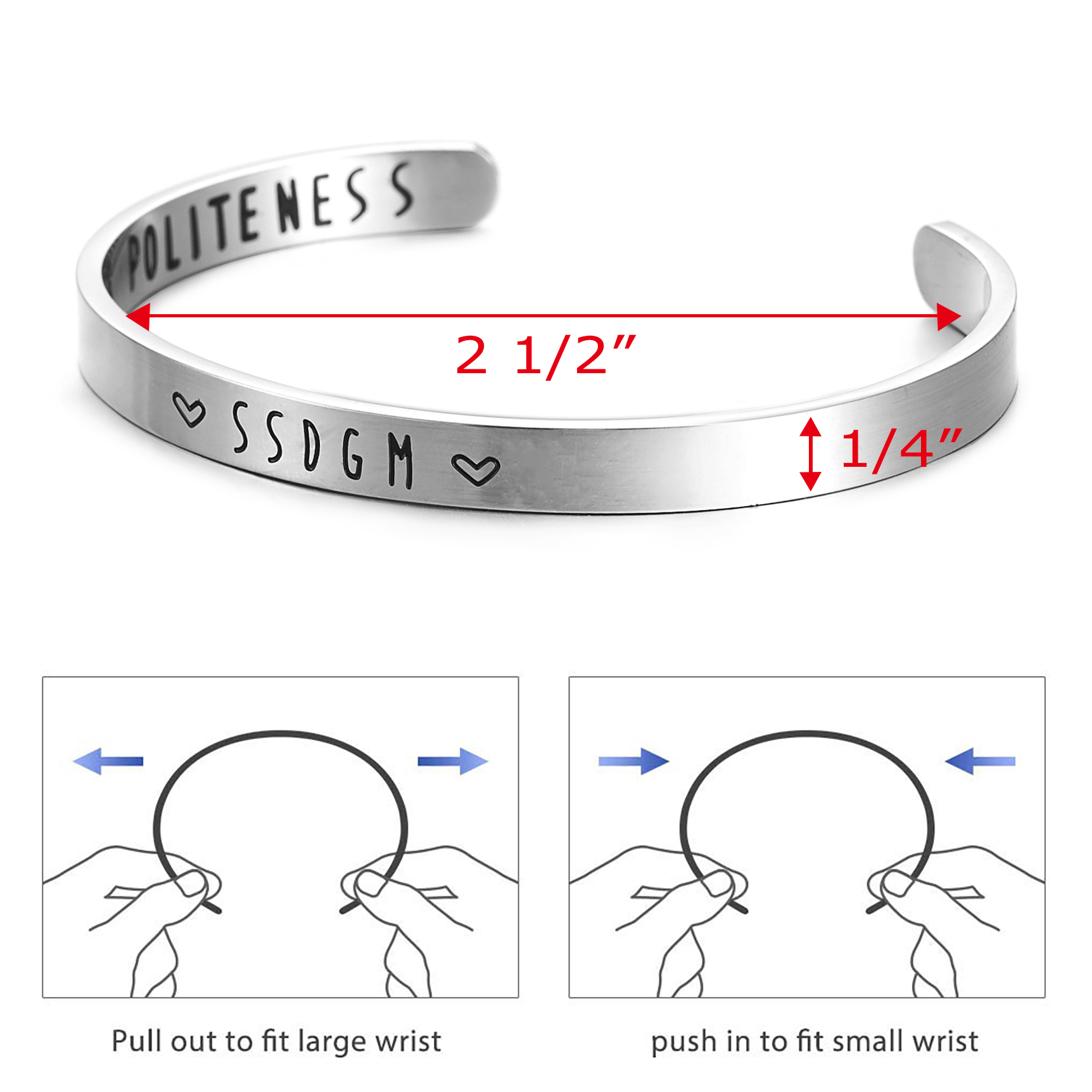 LParkin My Favorite Murder Murderino Stay Sexy Don't Get Murdered Cuff Bracelet Feminist Gift SSDGM True Crime Gift