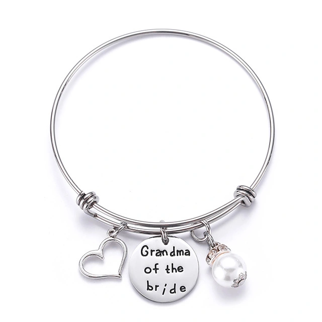 LParkin Grandma of The Bride Bracelet Stainless Steel Wedding Bridal Party Gift