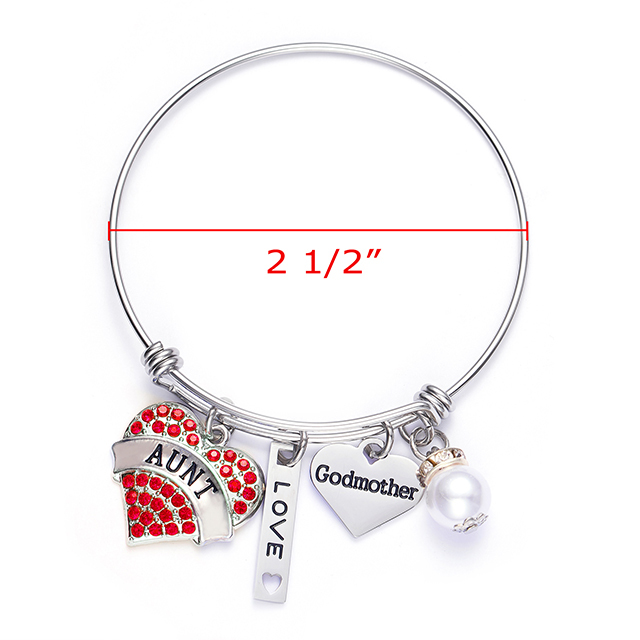 LParkin Aunt Bangle Godmother Bracelet Jewelry Gifts for Godmothers New Aunt Bangle Charm Bracelets