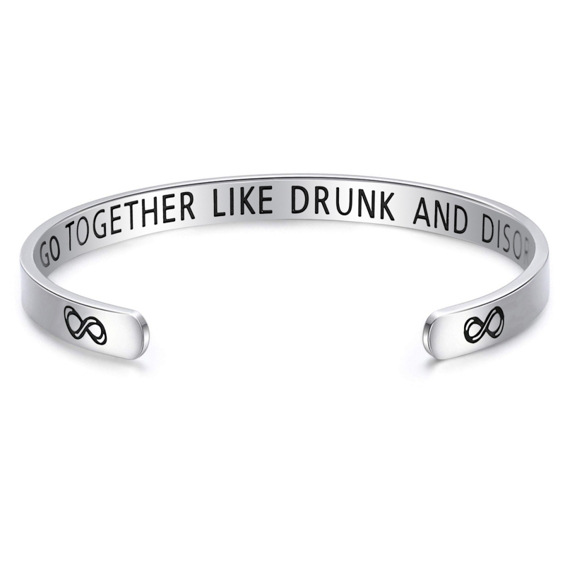LParkin Best Friend Bracelet Gifts WE GO Together Like Drunk and Disorderly