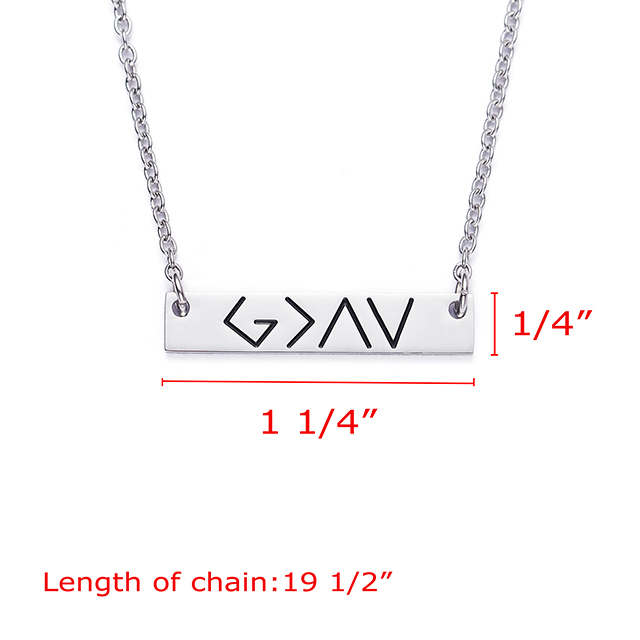 LParkin God is Greater Than The Highs and Lows Specific Bar Necklace Gold Coordinates Bar Necklaces