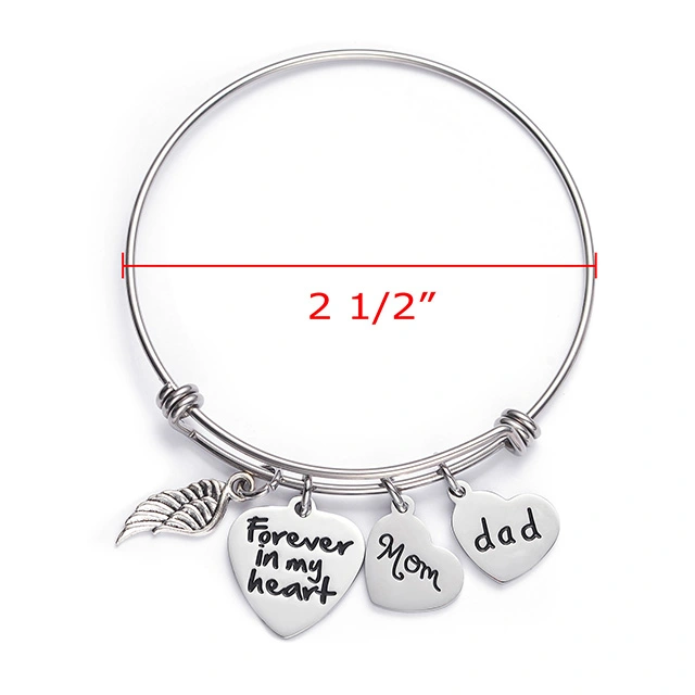 in Memory of Dad Mom Memorial Jewelry Dad Mom Parent Loss Bracelet Stainless Steel