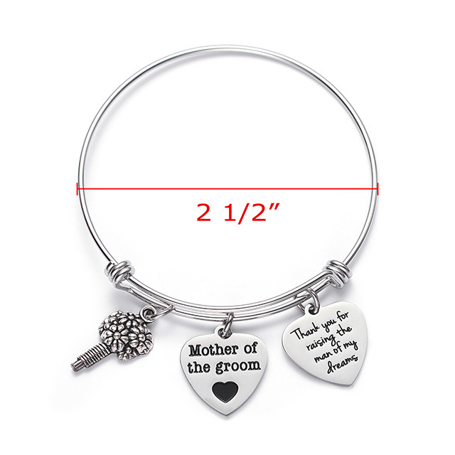 LParkin Mother of The Groom Adjustable Bangle Thank You for Raising The Man of My Dreams Bracelet Thank You Gifts