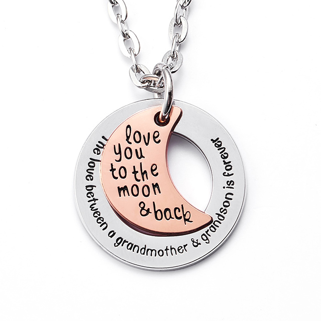LParkin Grandson Necklace Grandma Gift Grandmother Necklace Jewelry The Love Between a Grandmother and Grandson is Forever