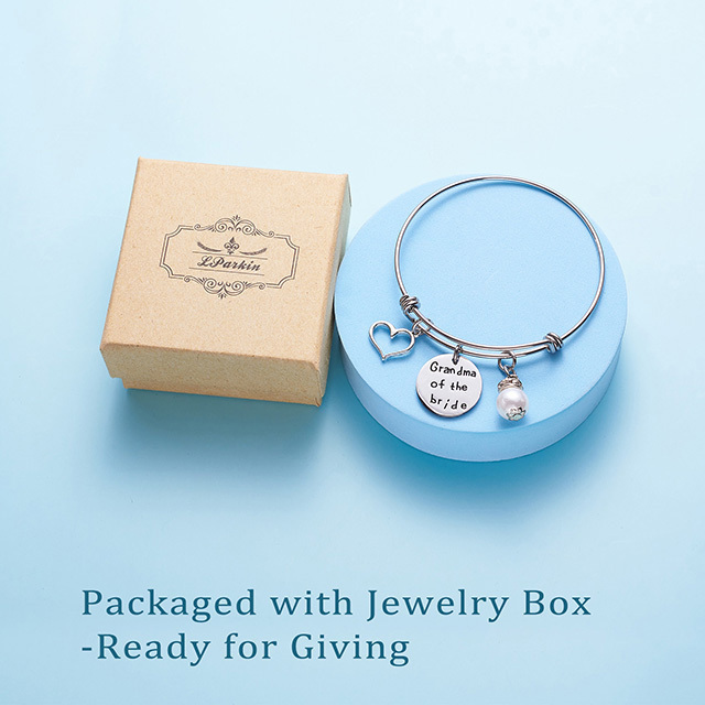 LParkin Grandma of The Bride Bracelet Stainless Steel Wedding Bridal Party Gift