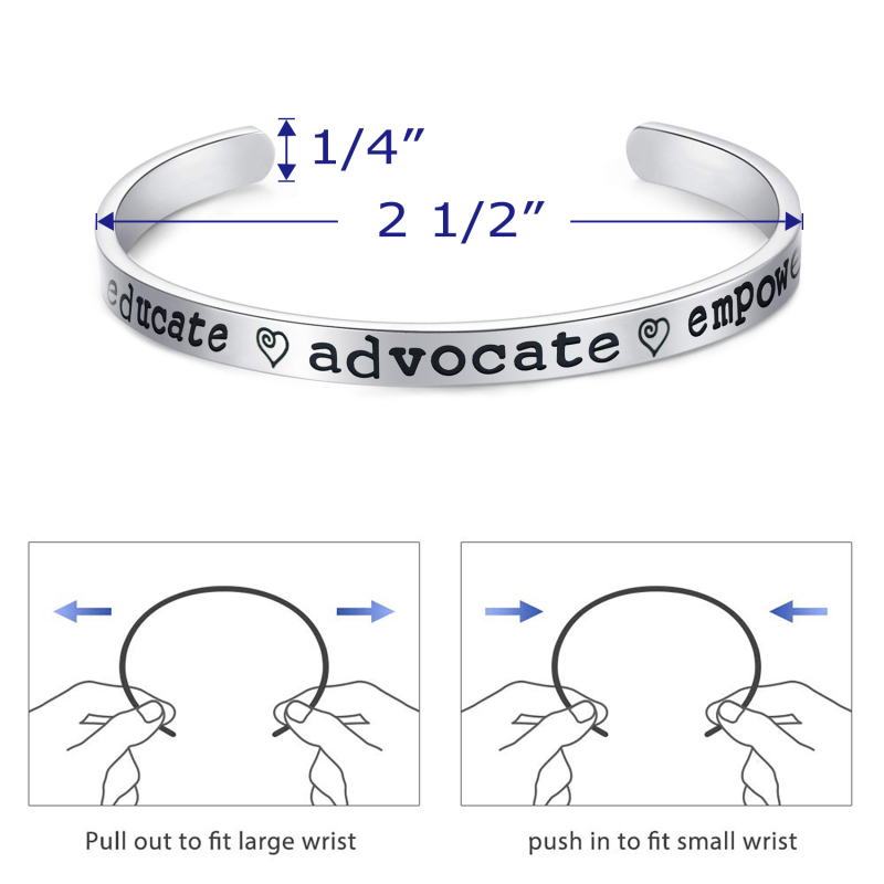 LParkin Doula Bracelet Educate Advocate Empower Doula Gift Midwife Thank You Gift Monogrammed Doula Gift Midwife Pregnancy
