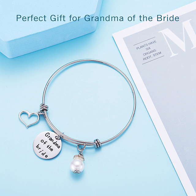 LParkin Grandma of The Bride Bracelet Stainless Steel Wedding Bridal Party Gift