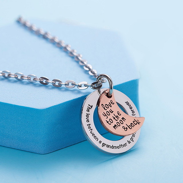 LParkin Grandson Necklace Grandma Gift Grandmother Necklace Jewelry The Love Between a Grandmother and Grandson is Forever