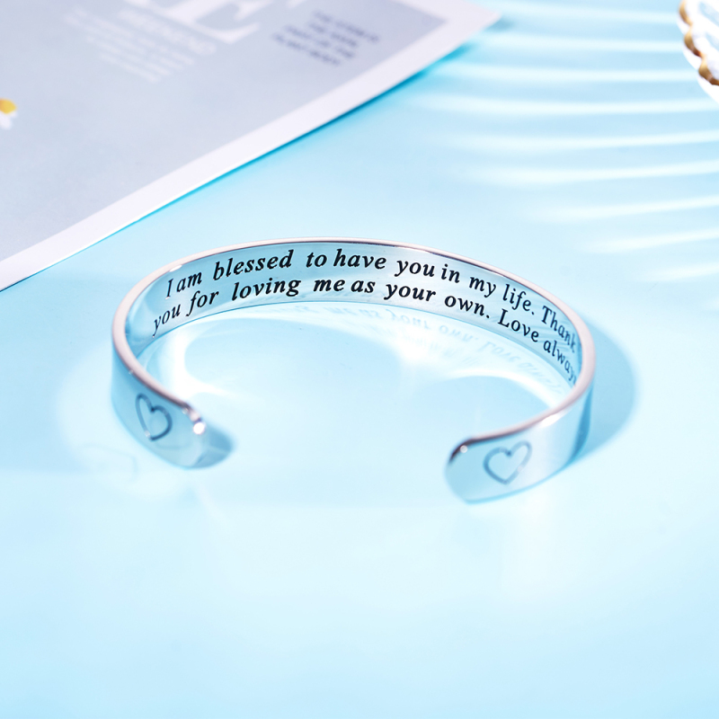 LParkin I Am Blessed to Have You in My Life Cuff Bracelet Stepmom Gift Godmother Gift