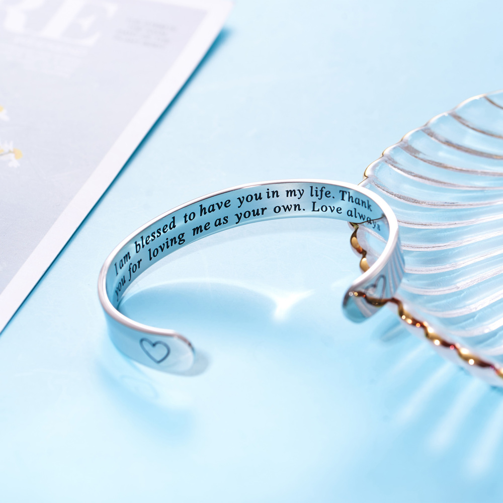 LParkin I Am Blessed to Have You in My Life Cuff Bracelet Stepmom Gift Godmother Gift