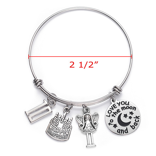 LParkin 10th Birthday Gifts for Girls Gifts for Her 10 Year Old Girl Gifts Stainless Steel Expandable Bangle