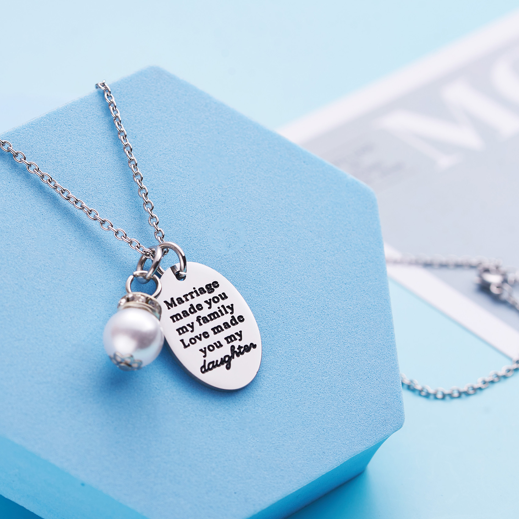 LParkin Stepdaughter Necklace Marriage Made You My Family Love Made You My Daughter Gift for Daughter in Law