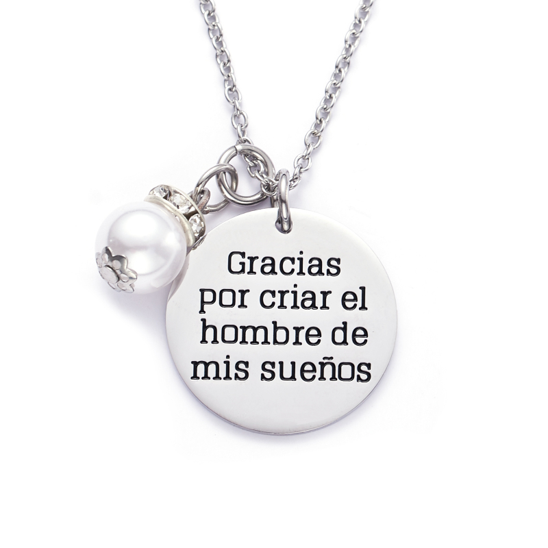 LParkin Spanish Mother of The Groom Necklace Gracias Por Criar El Hombre De Mis Suenos Mother in Law Necklaces Gift Jewelry