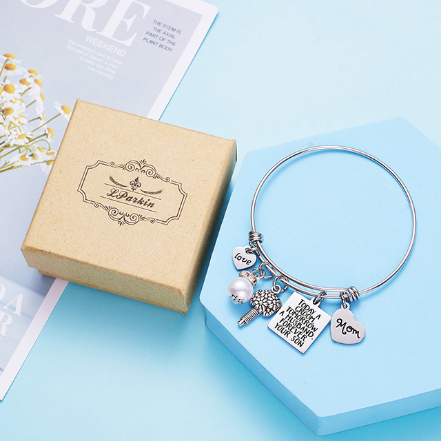 LParkin Mother of The Groom Gift Bracelet Today a Groom Tomorrow a Husband Forever Your Son Bangle Bracelets
