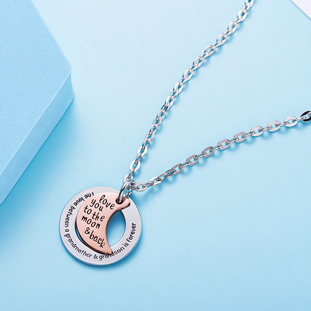 LParkin Grandson Necklace Grandma Gift Grandmother Necklace Jewelry The Love Between a Grandmother and Grandson is Forever