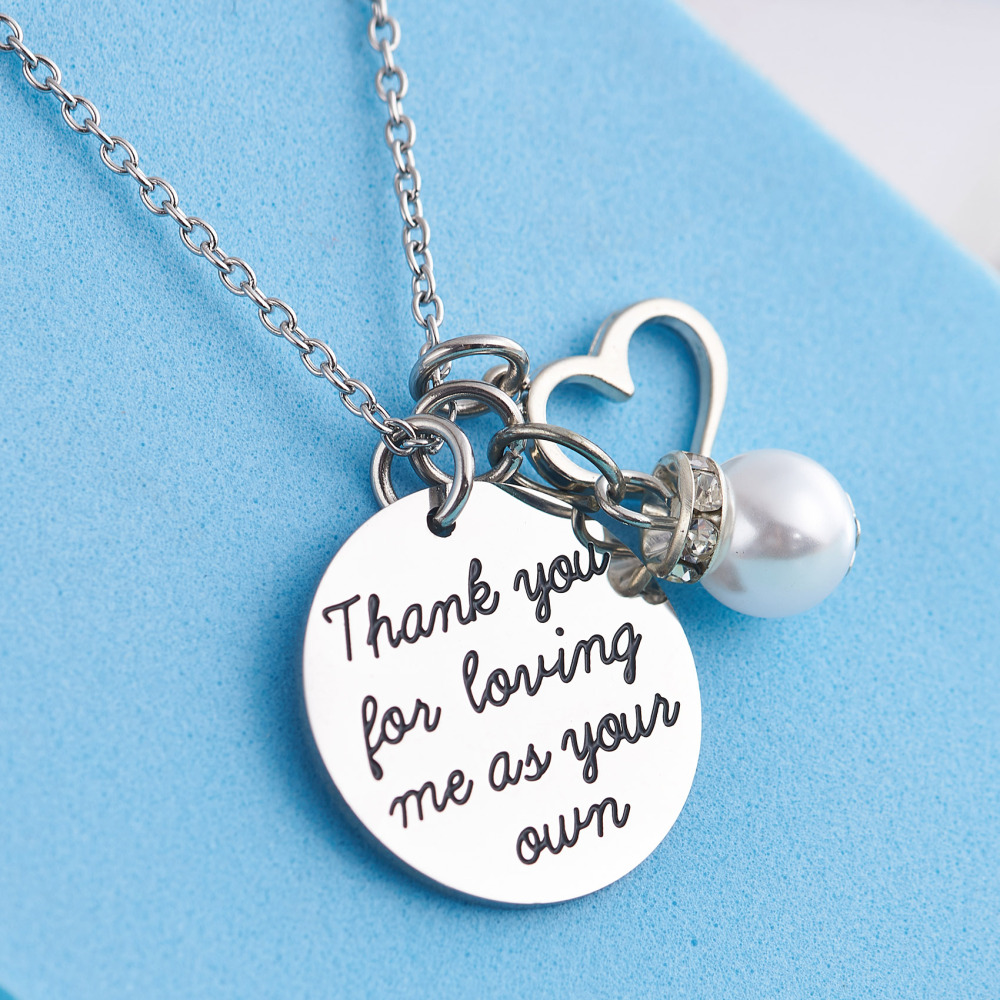 LParkin Thank You for Loving Me As Your Own Necklace Adoption Jewelry Gifts Ideas