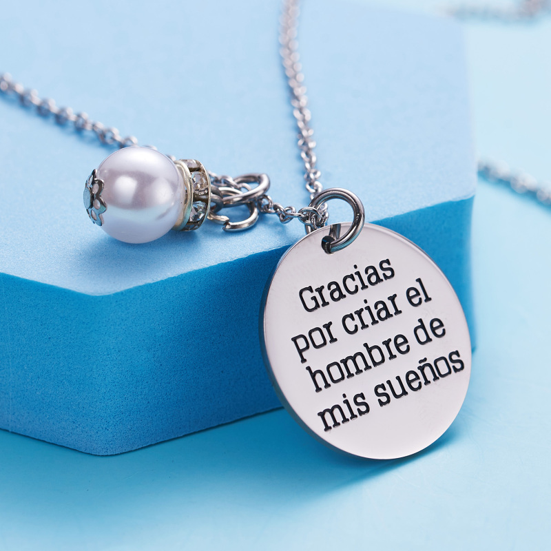 LParkin Spanish Mother of The Groom Necklace Gracias Por Criar El Hombre De Mis Suenos Mother in Law Necklaces Gift Jewelry