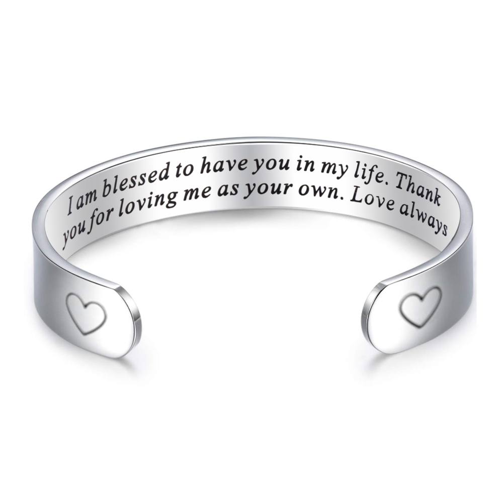 LParkin I Am Blessed to Have You in My Life Cuff Bracelet Stepmom Gift Godmother Gift