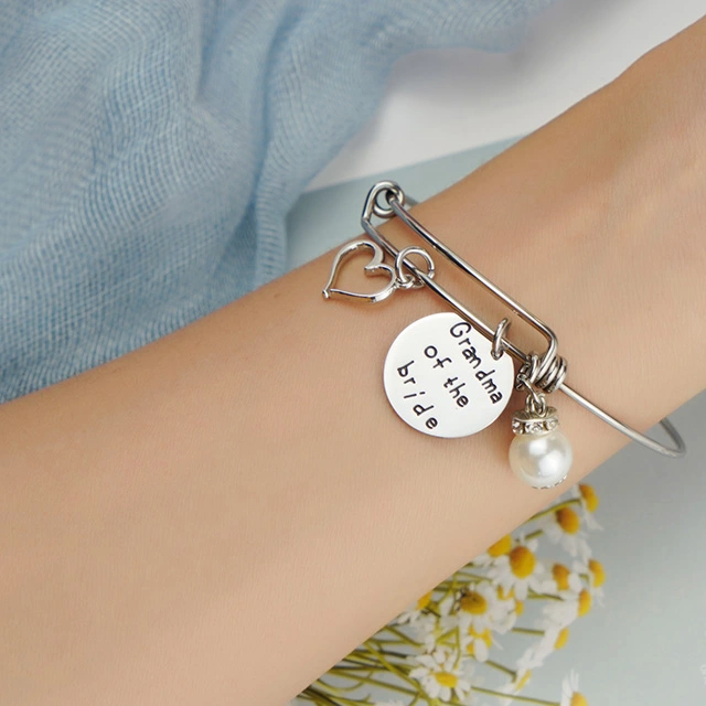 LParkin Grandma of The Bride Bracelet Stainless Steel Wedding Bridal Party Gift