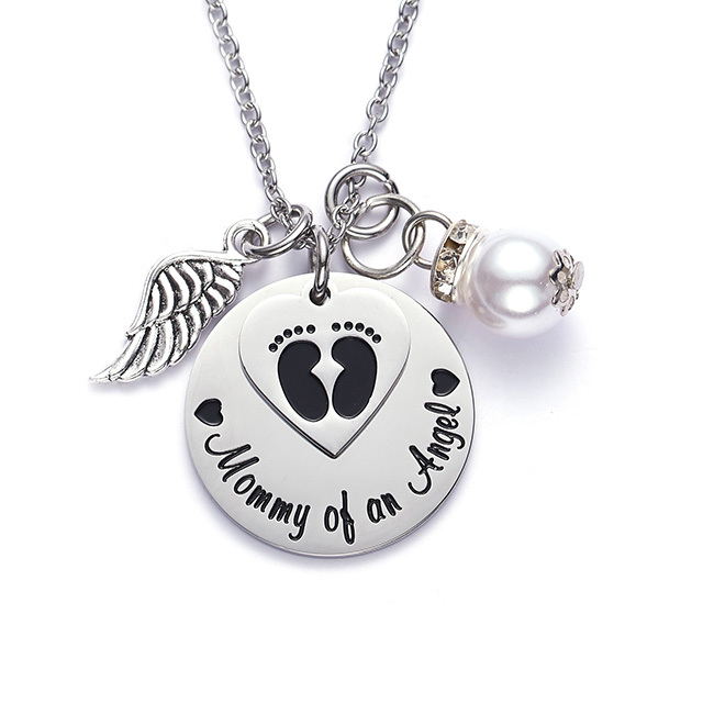 LParkin Mommy of an Angel Necklace Infant Child Loss Memorial Pregnancy Loss Miscarriage Stillborn