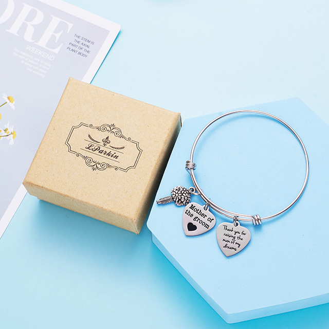 LParkin Mother of The Groom Adjustable Bangle Thank You for Raising The Man of My Dreams Bracelet Thank You Gifts