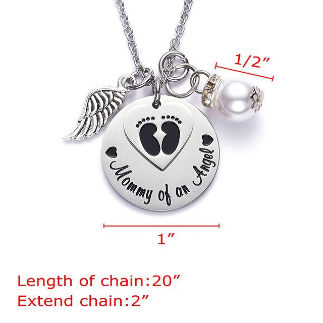 LParkin Mommy of an Angel Necklace Infant Child Loss Memorial Pregnancy Loss Miscarriage Stillborn