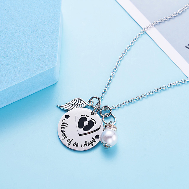 LParkin Mommy of an Angel Necklace Infant Child Loss Memorial Pregnancy Loss Miscarriage Stillborn
