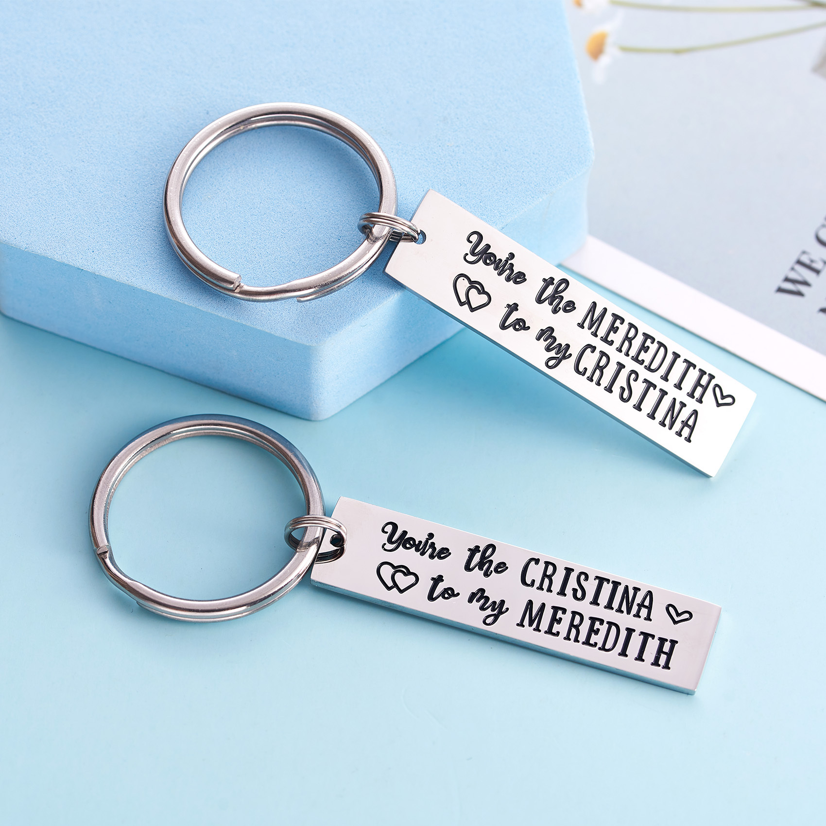 LParkin Your Crazy Matches My Crazy Couples Keychain Set Meredith to My Cristina Inspired Keychain Set Best Friends Keychains for 2