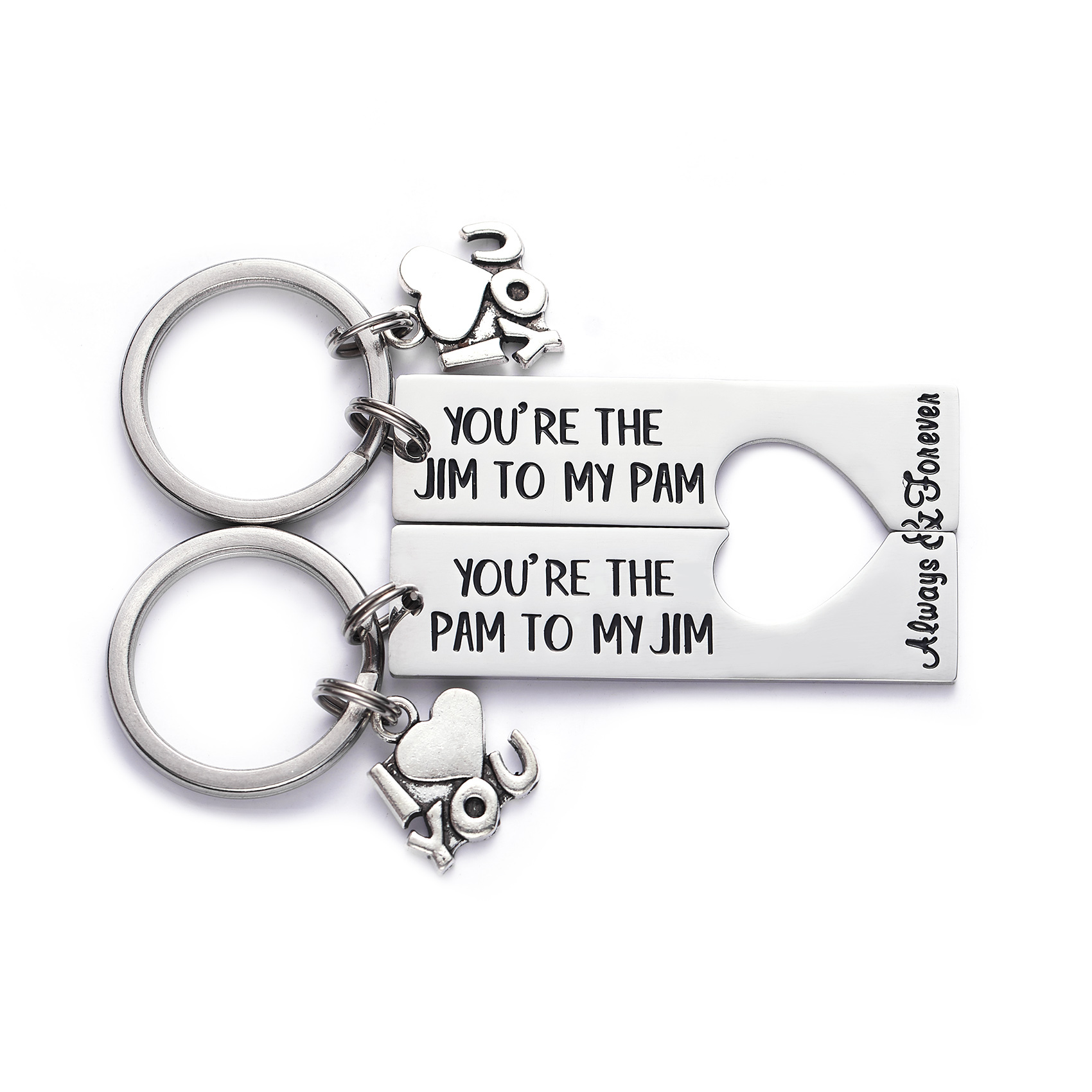 LParkin The Office Keychain Pam and Jim Keychain You are The Pam to My Jim Keychain Set The Office TV Show Inspired Boyfriend Girlfriend Couples Gift