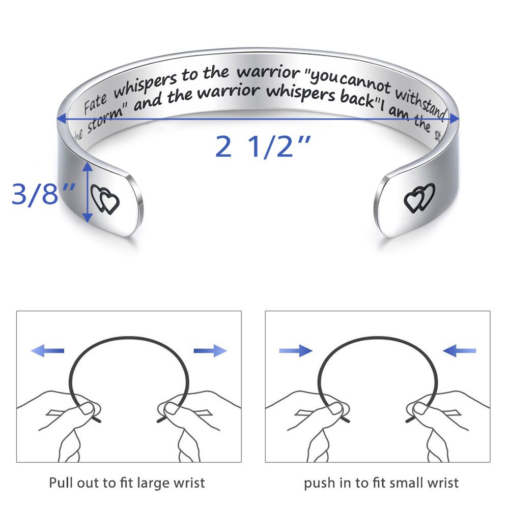 LParkin Encouragement Bracelet Warrior Bracelet Fate Whispers to The Warrior You Cannot Withstand The Storm. I Am The Storm
