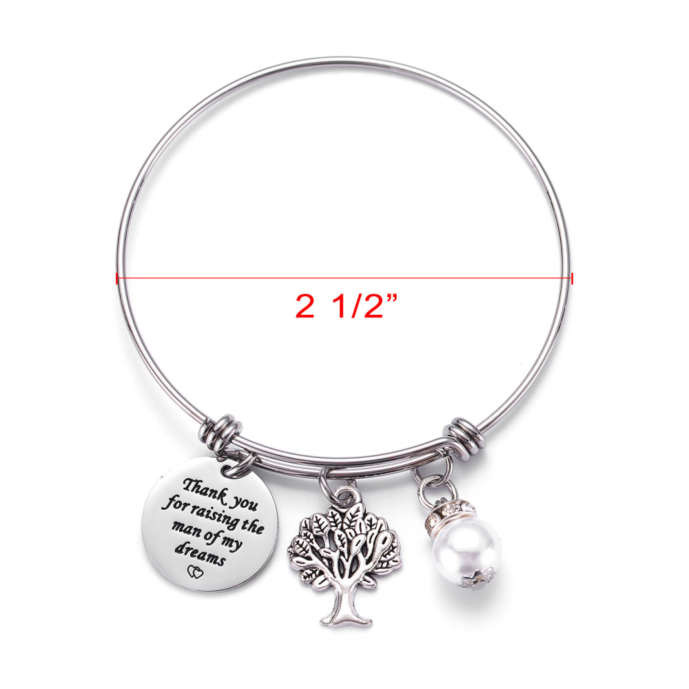 LParkin Mother in Law Gift Thank You Raising The Man My Dreams I Will Take Care Her Always Banlgle Bracelet