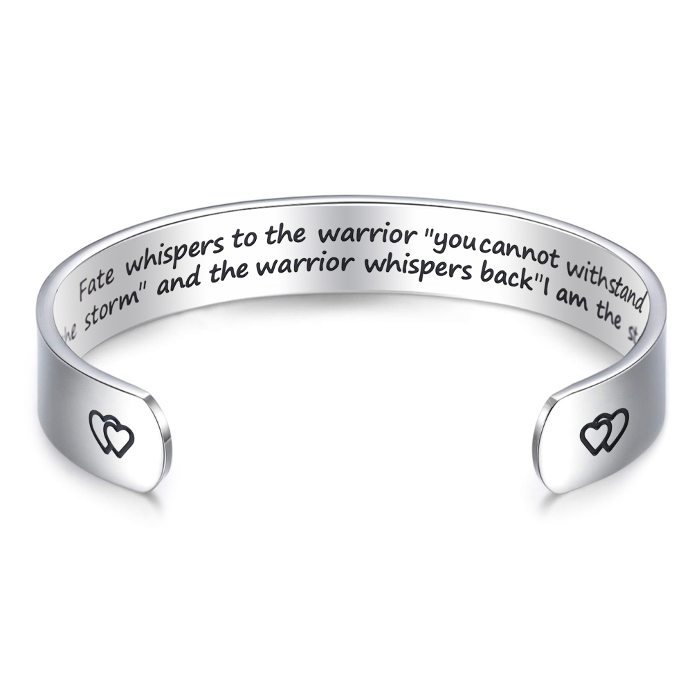 LParkin Encouragement Bracelet Warrior Bracelet Fate Whispers to The Warrior You Cannot Withstand The Storm. I Am The Storm
