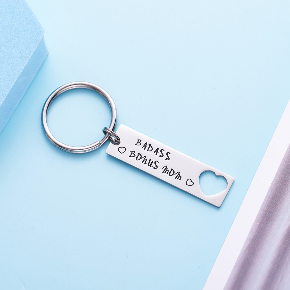 LParkin Step Mom Keychain Badass Bonus Mom Gift Step Mother
