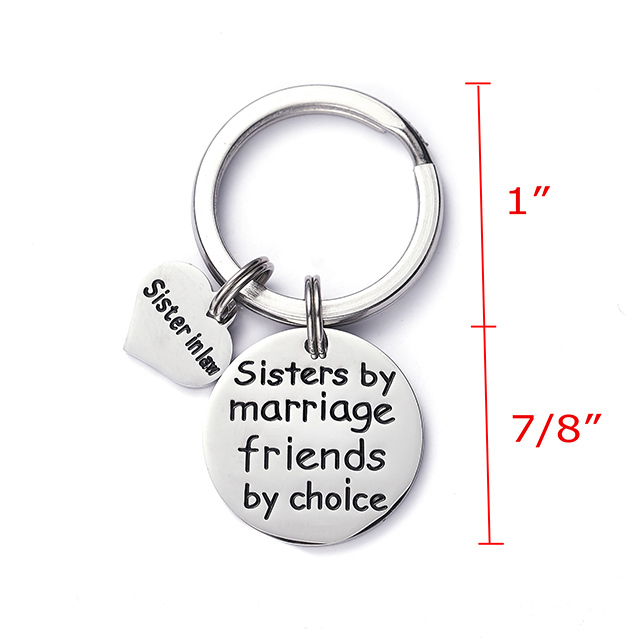 LParkin Sister in Law Gift Sister by Marriage Friends by Choice Keychain Jewelry