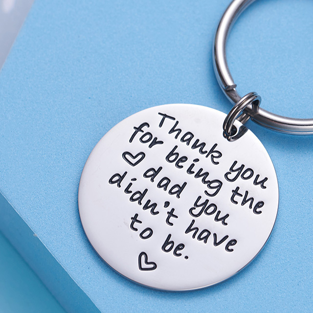LParkin Step Dad of The Bride Gift Thank You for Being The Dad You Didn’t Have to Be Keychain Stainless Steel
