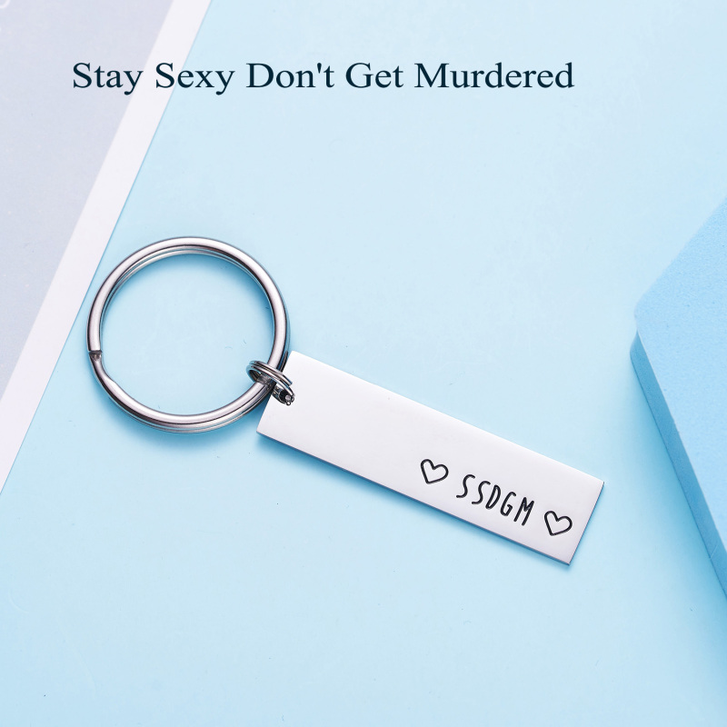 LParkin Stay Sexy Don't Get Murdered Keychain Feminist Gift SSDGM True Crime Gift for Her My Favorite Murder Gift