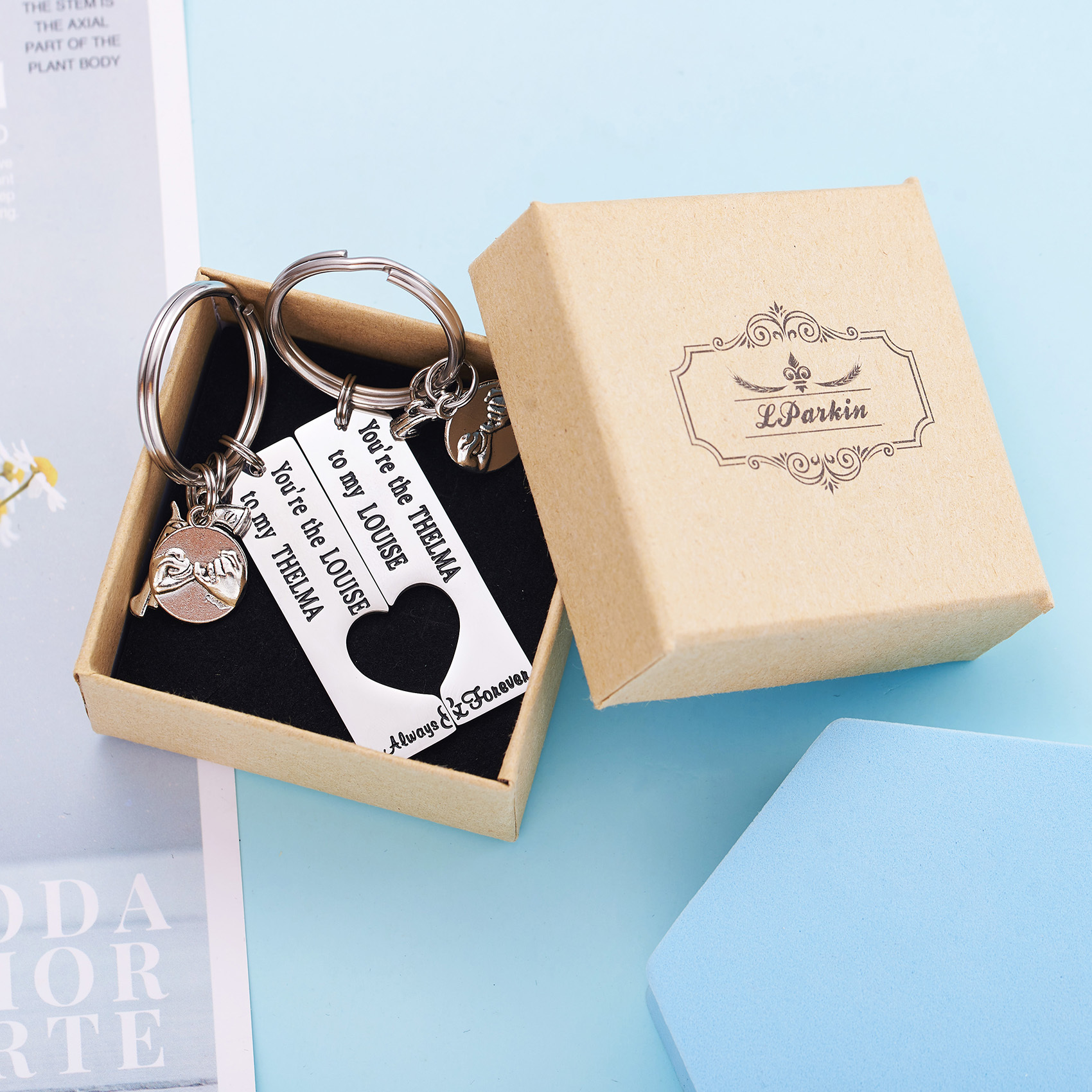 LParkin You are The Thelma to My Louise Best Friends Keychains Moving Away Gift Friendship Jewelry Thelma and Louise Keychain Set
