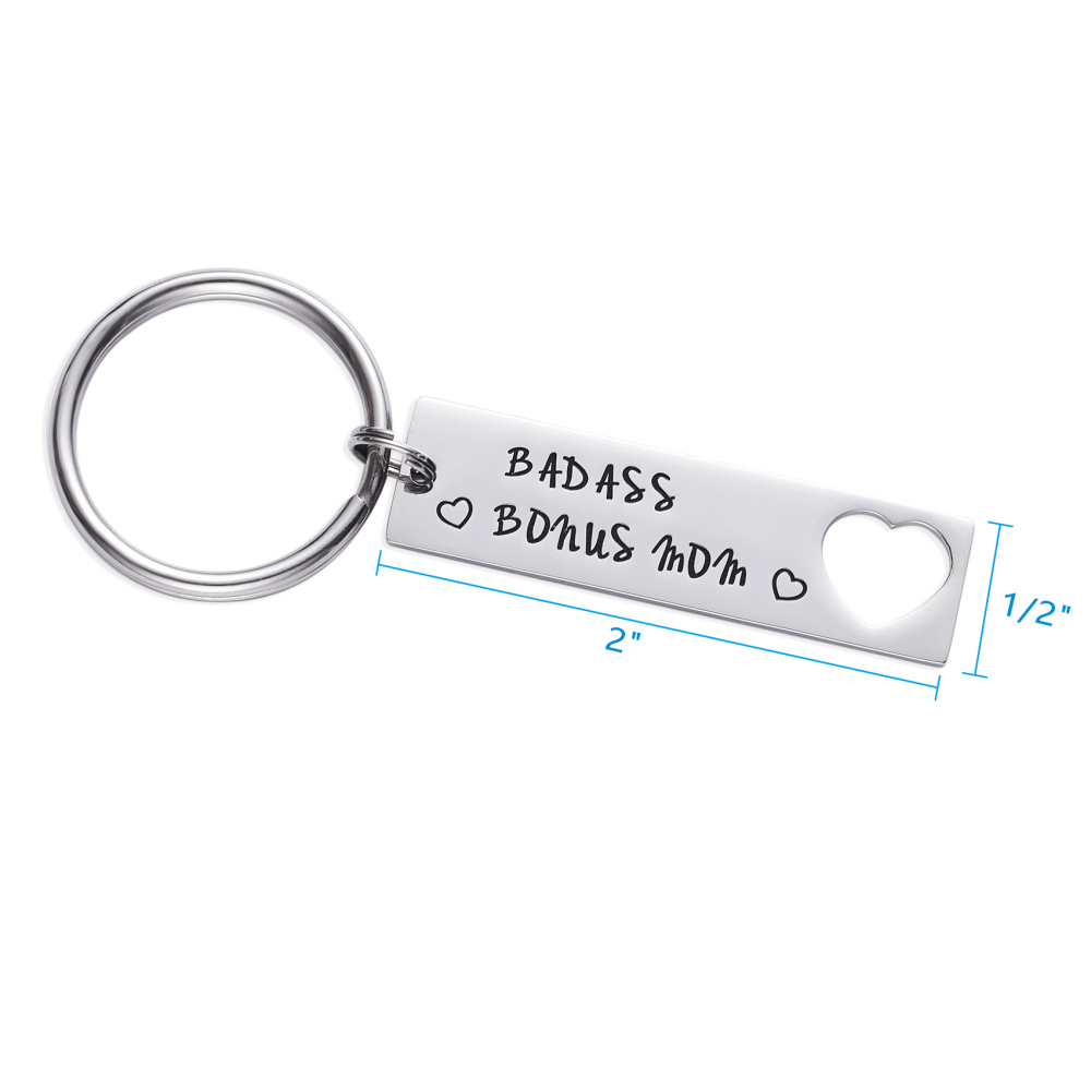 LParkin Step Mom Keychain Badass Bonus Mom Gift Step Mother
