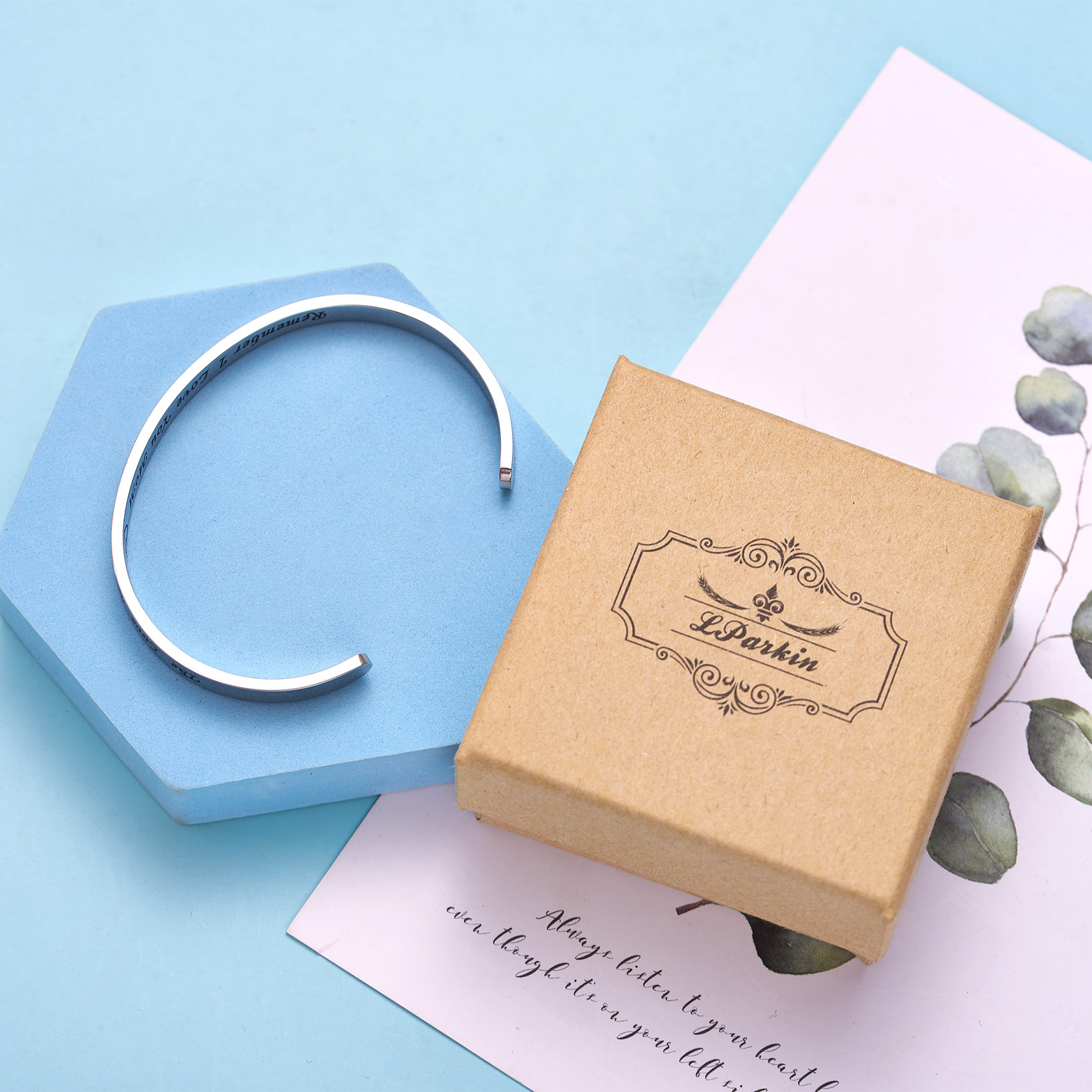 LParkin Gifts for Mom from Daughter The Love Between Mother and Daughter Knows No Distance Remember I Love You Mom Cuff Bracelet
