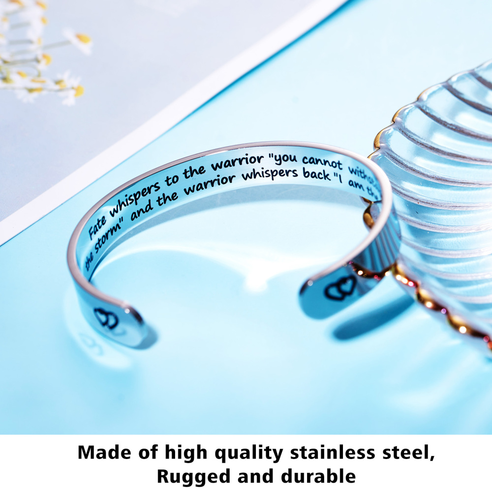 LParkin Encouragement Bracelet Warrior Bracelet Fate Whispers to The Warrior You Cannot Withstand The Storm. I Am The Storm
