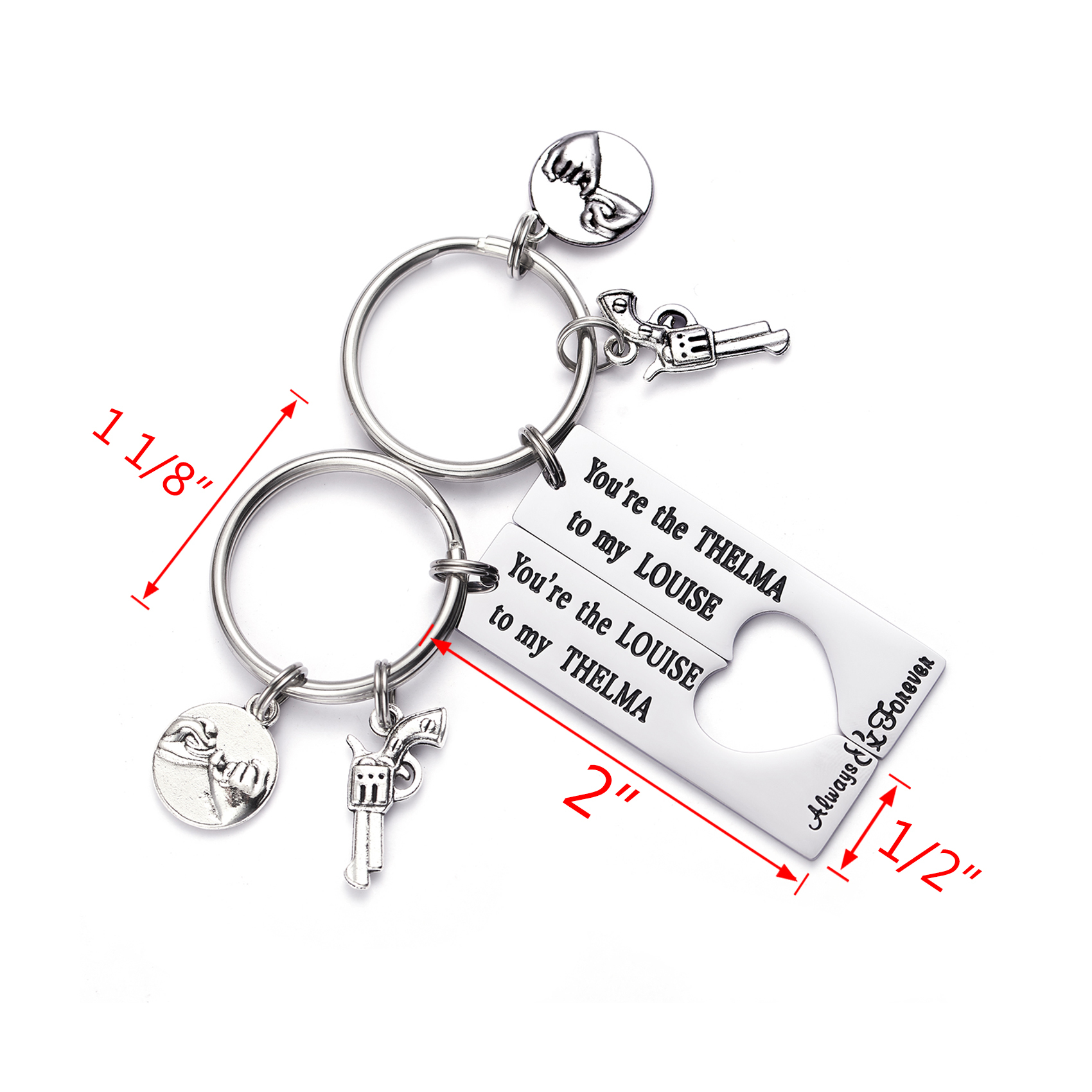 LParkin You are The Thelma to My Louise Best Friends Keychains Moving Away Gift Friendship Jewelry Thelma and Louise Keychain Set