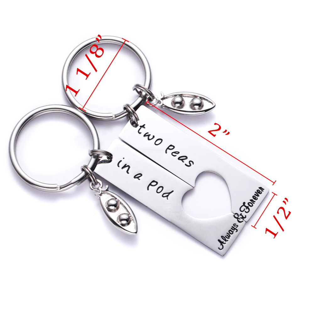 LParkin Two Peas in a Pod Funny Keychain Set BFF Friends Jewelry Set Graduation Gifts Twins Sisters Best Gift Ideas for Friendship